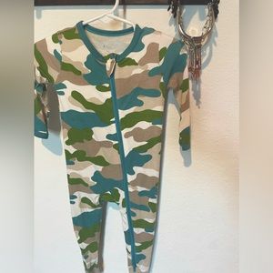 Retired Camo Print Kyte Baby Bamboo Footie 3-6 Month